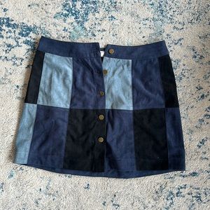Patch suede skirt!